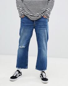 Синие джинсы прямого кроя с рваной отделкой Cheap Monday - Синий 1337574