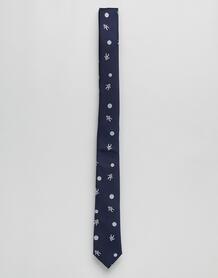 Темно-синий галстук-бабочка с вышивкой ASOS DESIGN - Темно-синий 1329357