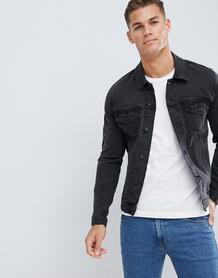 Черная выбеленная облегающая джинсовая куртка ASOS DESIGN - Черный 1258638