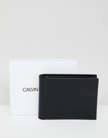 Кожаный бумажник с логотипом Calvin Klein Jeans - Черный 1328618