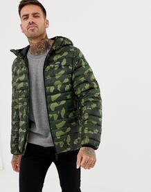 Дутая куртка с капюшоном цвета хаки Pull&Bear - Зеленый 1370378