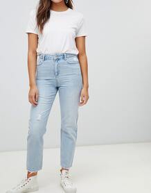 Светлые состаренные джинсы в винтажном стиле Miss Selfridge - Синий 1371535