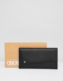 Черный асимметричный кожаный кошелек ASOS DESIGN - Черный 1311752