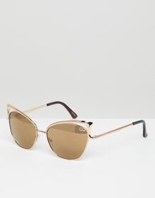 Золотистые солнцезащитные очки кошачий глаз Quay Australia - Золотой 1256167