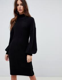 Трикотажное платье с пышными рукавами Fashion Union - Черный 1273354