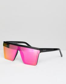 Черно-розовые квадратные солнцезащитные очки Quay Australia - Розовый 1361070