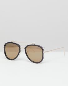 Черные солнцезащитные очки-авиаторы ASOS DESIGN - Черный 1304511