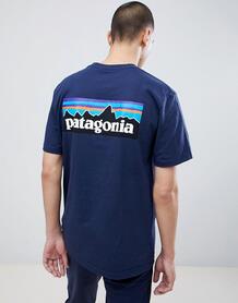Темно-синяя футболка с логотипом Patagonia P-6 Responsibili-Tee 1311598