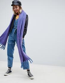Пушистый шарф с кисточками ASOS DESIGN - Фиолетовый 1269995