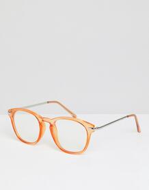 Круглые очки в оранжевой оправе с прозрачными стеклами ASOS DESIGN 1234090
