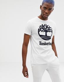 Белая узкая футболка с большим логотипом Timberland - Белый 1334633