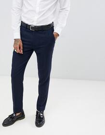 Темно-синие брюки слим с шевронным узором из смешанной шерсти Gianni F Gianni Feraud 1331482