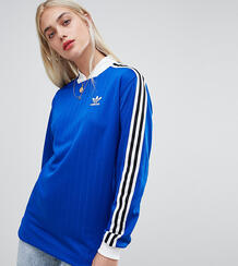 Синяя футболка с принтом логотипа на спине adidas Originals - Синий 1292691