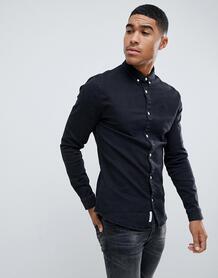 Черная джинсовая рубашка обтягивающего кроя River Island - Черный 1353642