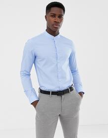 Голубая приталенная рубашка с воротником на пуговицах Calvin Klein 1282829