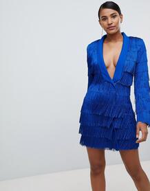Синее платье-блейзер с бахромой Lavish Alice - Синий 1335915