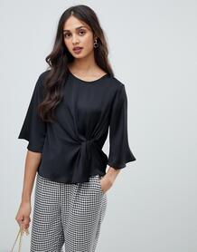 Черная атласная блузка Miss Selfridge - Черный 1339099