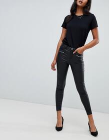 Черные джинсы с покрытием и молниями Lipsy - Черный 1291582