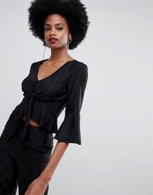 Черная жаккардовая блузка Miss Selfridge - Черный 1341792