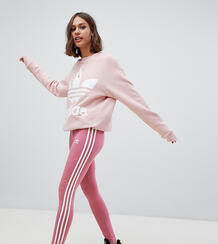 Розовые леггинсы с тремя полосками adidas Originals - Красный 1292656
