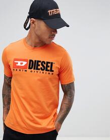 Оранжевая футболка с логотипом Diesel T-Just-Division - Оранжевый 1313074