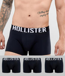 Комплект из 3 пар черных боксеров-брифов с логотипом на поясе Holliste Hollister 1355547