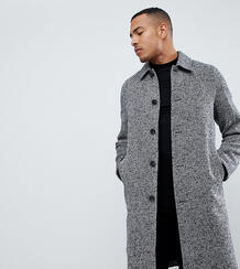 Черное фактурное пальто из ткани с добавлением шерсти ASOS DESIGN Tall 1308174