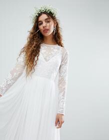 Платье макси с вышивкой на лифе ASOS EDITION - Белый 1339397