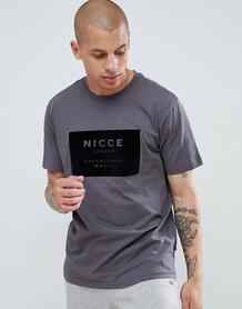 Серая футболка с велюровым логотипом Nicce - Серый Nicce London 1311788