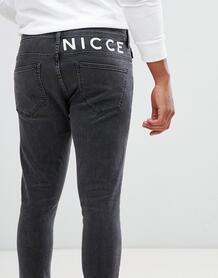 Серые джинсы скинни с логотипом Nicce - Серый Nicce London 1311488