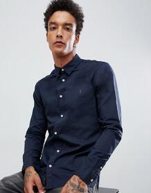 Темно-синяя оксфордская рубашка с логотипом AllSaints - Серый 1343665