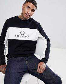 Черный свитшот в стиле 90-х с логотипом Fred Perry Sports Authentic 1334088