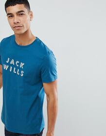 Сине-зеленая футболка с логотипом Jack Wills Wentworth - Зеленый 1330609