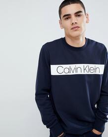 Свитшот в полоску с логотипом Calvin Klein - Темно-синий 1340063