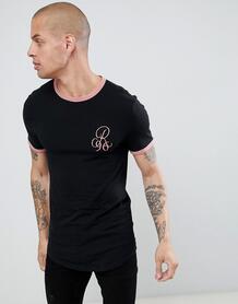 Черная футболка с контрастной отделкой River Island - Черный 1353730