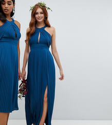 Синее плиссированное платье макси TFNC - Синий 1329952