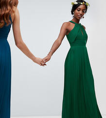 Зеленое платье макси с плиссировкой TFNC Tall bridesmaids - Зеленый 1329697