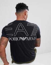 Черная футболка с большим логотипом и принтом на спине EA7 - Черный 1327150