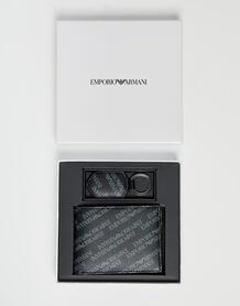 Подарочный набор с черным бумажником и брелком Emporio Armani - Черный ea7 1313148