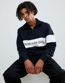 Свитшот с короткой молнией и логотипом Calvin Klein Jeans - Черный 1336914