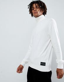 Кашемировый джемпер с отворотом и логотипом Calvin Klein Jeans - Белый 1336992