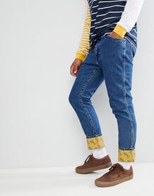 Сине-желтые брюки слим Wrangler - Темно-синий 1333223
