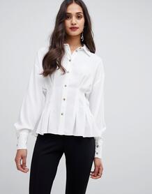 Рубашка с отделкой на талии Miss Selfridge - Белый 1336928