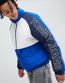 Классическая дутая куртка колор блок в стиле ретро (синий/белый/темно- TOMMY JEANS 1331008