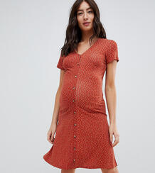 Чайное платье на пуговицах с принтом New Look Maternity - Медный 1350544