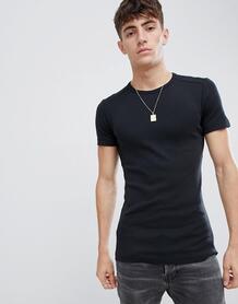 Обтягивающая футболка в рубчик из органического хлопка Esprit - Черный EDC by Esprit 1322187