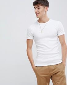 Обтягивающая футболка в рубчик из органического хлопка Esprit - Белый EDC by Esprit 1322188