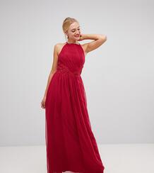 Платье макси с кружевной спиной Little Mistress Tall - Красный 1304751