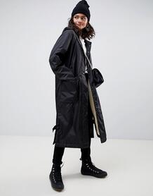 Длинное пальто на подкладке из искусственного меха ASOS DESIGN 1243554