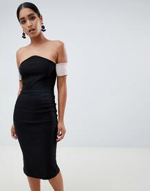 Платье-футляр с V-образным вырезом Vesper - Черный 1335754